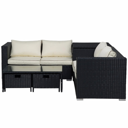 The Ibiza 4-Seater Rattan Storage Corner Set