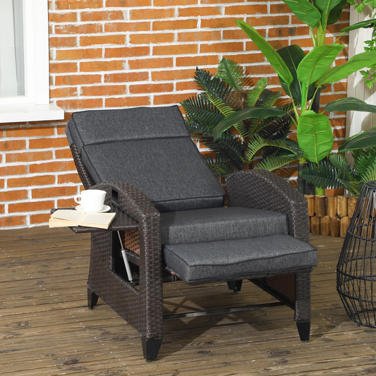 The Monaco 2-Piece Reclining Lounger Set in Espresso Brown & Slate Grey