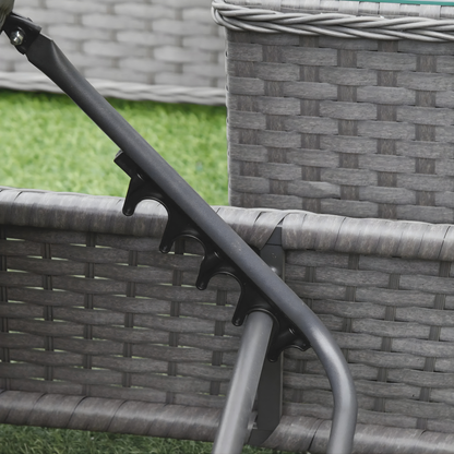 The Amalfi 3-Piece Rattan Sun Lounger Set in Slate Grey