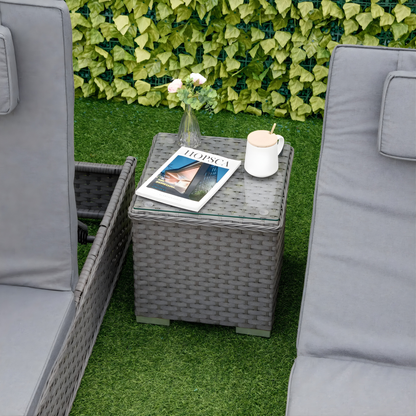 The Amalfi 3-Piece Rattan Sun Lounger Set in Slate Grey