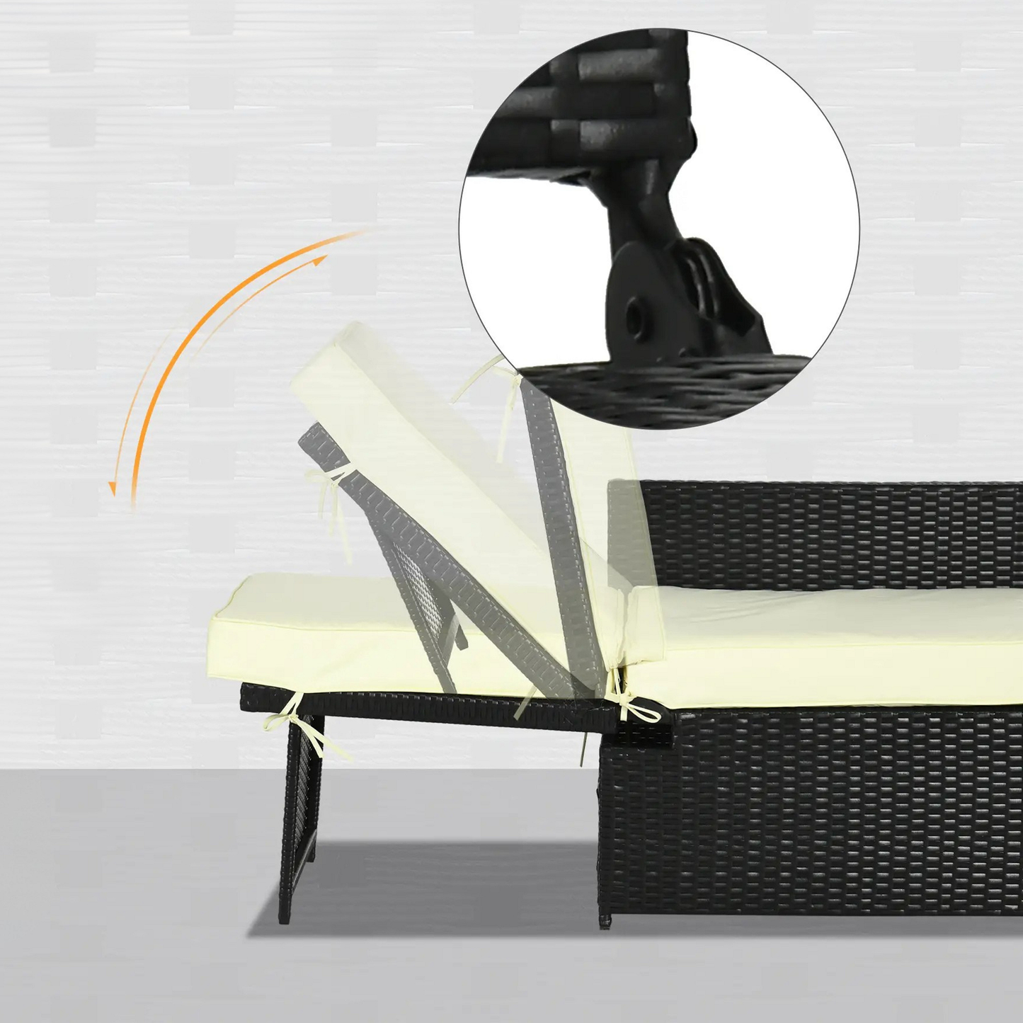 The Amalfi 5-Piece Reclining Lounger Set in Black