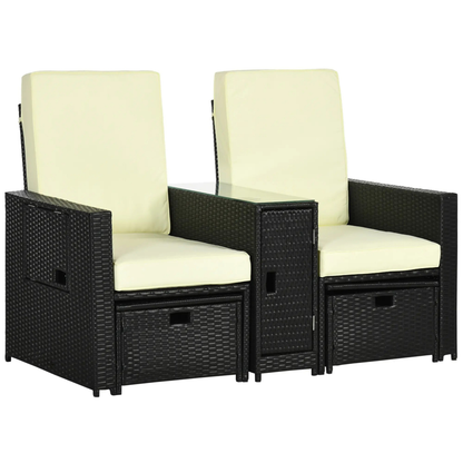 The Amalfi 5-Piece Reclining Lounger Set in Black