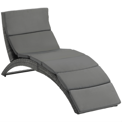 The Amalfi Ergonomic Folding Lounger in Slate Grey