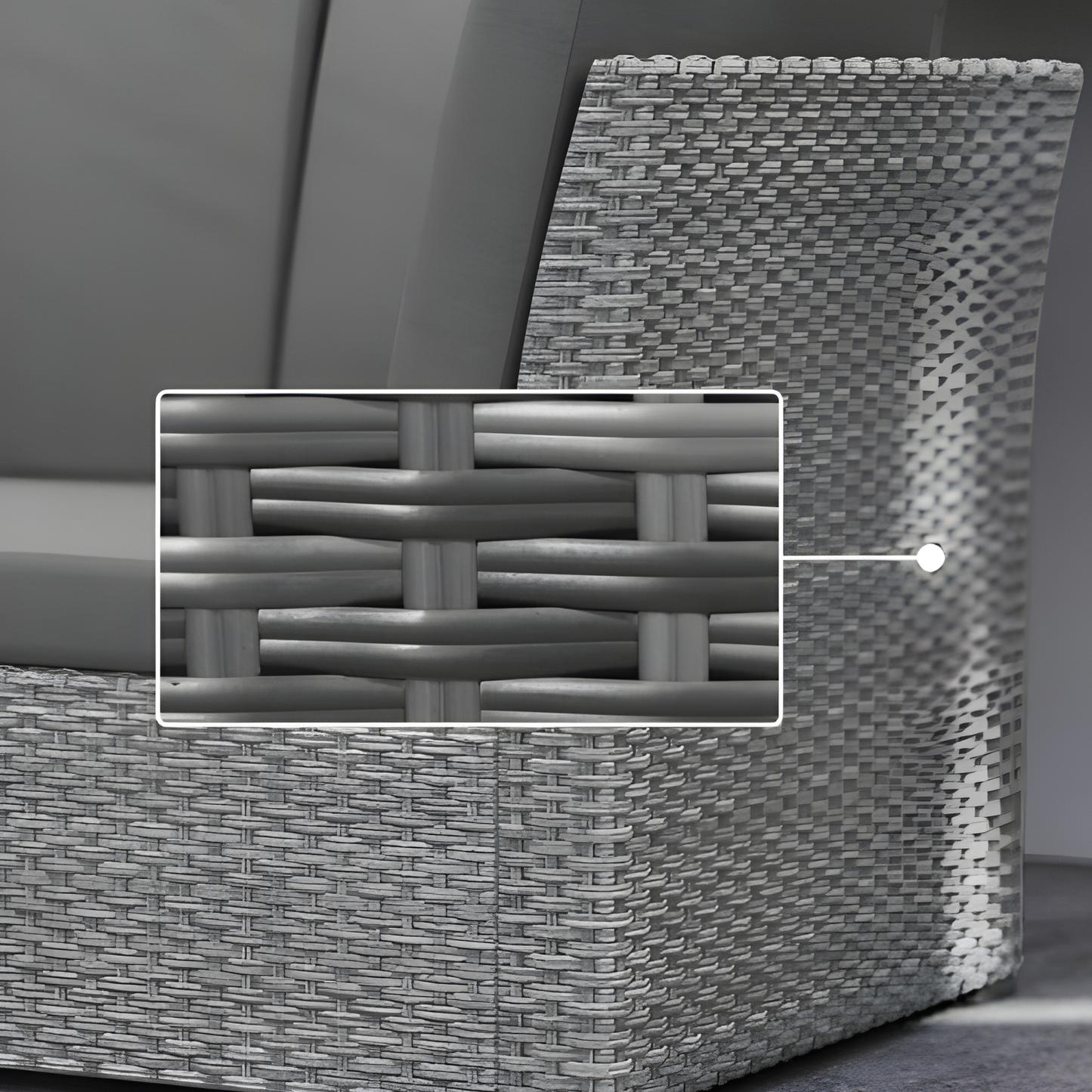The Amalfi Grand Modular: 7-Piece Rising Table Sectional in Arctic Grey