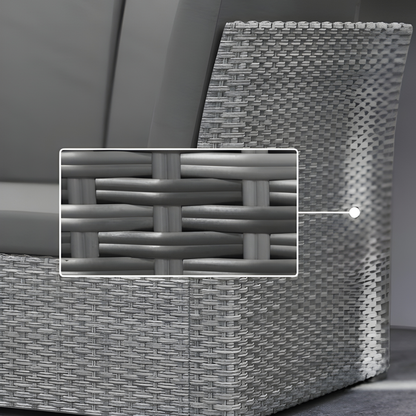 The Amalfi Grand Modular: 7-Piece Rising Table Sectional in Arctic Grey