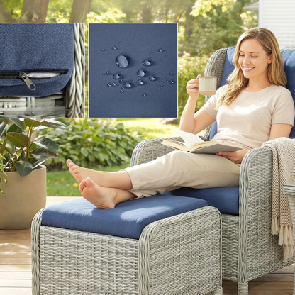 The Cornwall 5-Piece Reclining Companion Set in Dove Grey & Navy