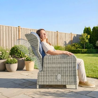 The Cornwall 5-Piece Reclining Companion Set in Dove Grey & Navy