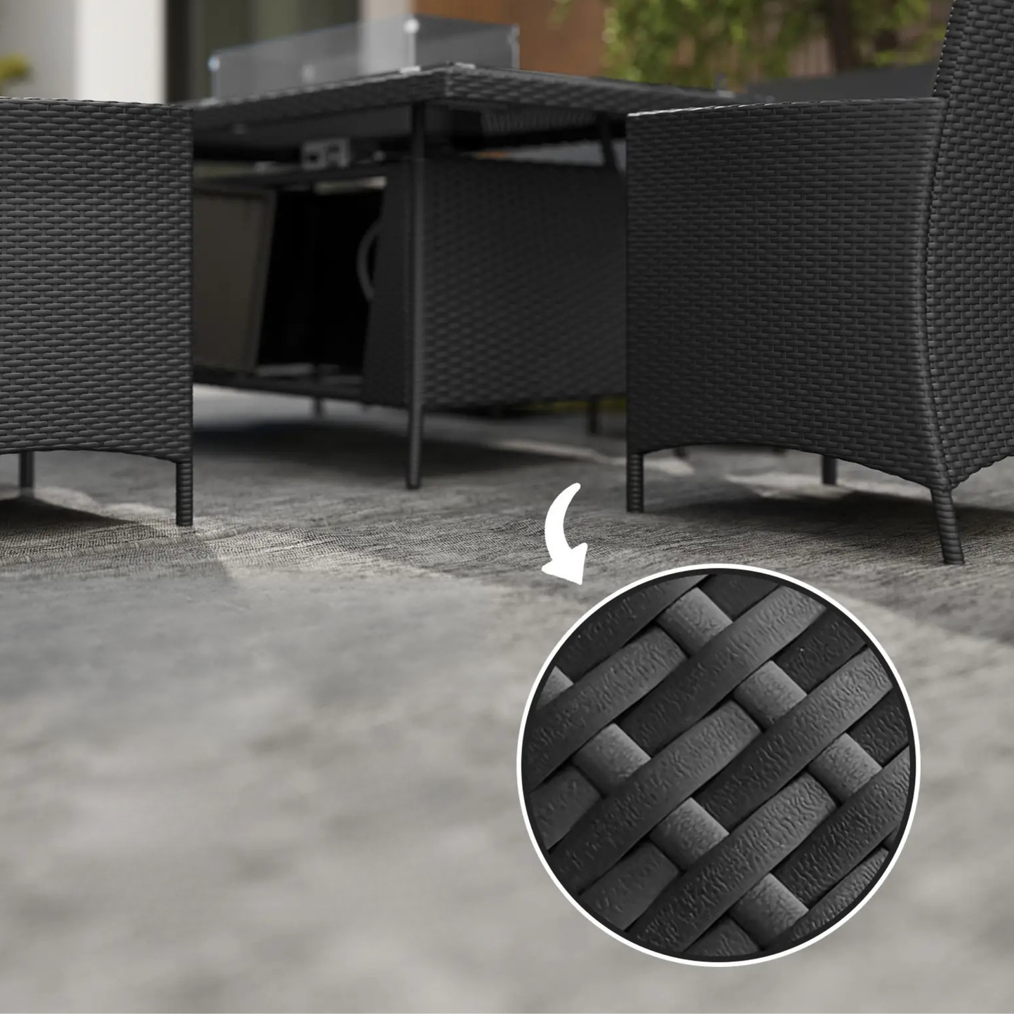 The Geneva 7-Piece Fire Pit Dining Set