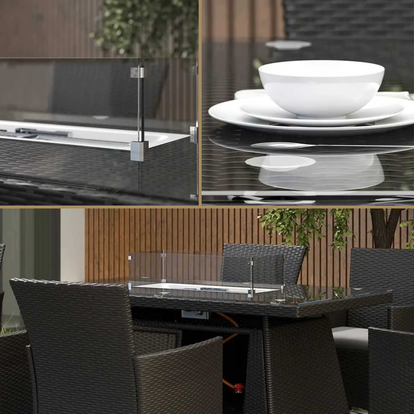 The Geneva 7-Piece Fire Pit Dining Set