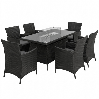 The Geneva 7-Piece Fire Pit Dining Set