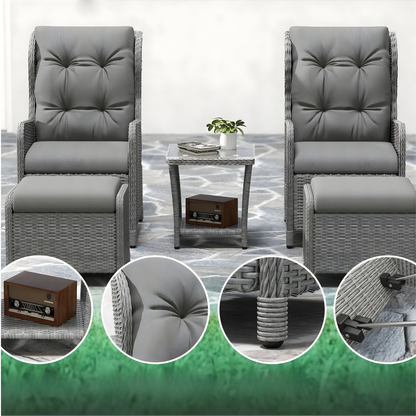 The Kensington 5-Piece Reclining Companion Set in Light Grey