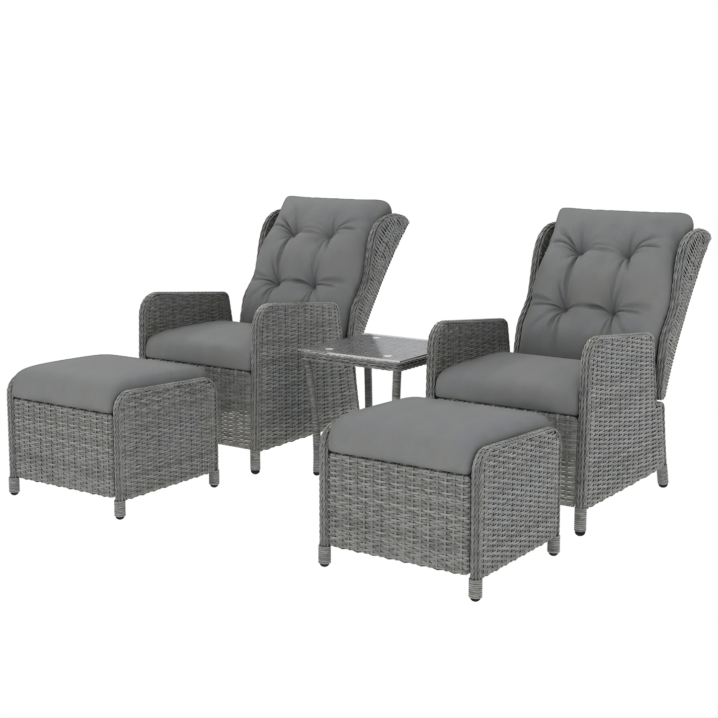 The Kensington 5-Piece Reclining Companion Set in Light Grey