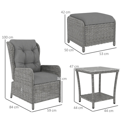 The Kensington 5-Piece Reclining Companion Set in Light Grey