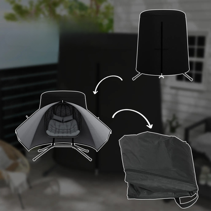 The Lusso Universal Double Egg Chair Cover in Midnight Black