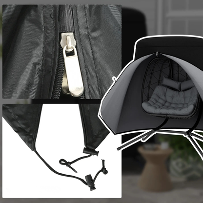 The Lusso Universal Double Egg Chair Cover in Midnight Black