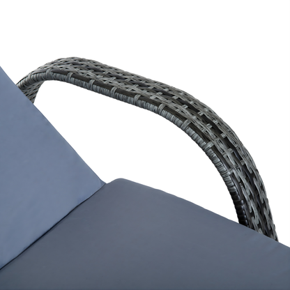 The Marbella 3-Piece Wheeled Sun Lounger Set in Mixed Grey