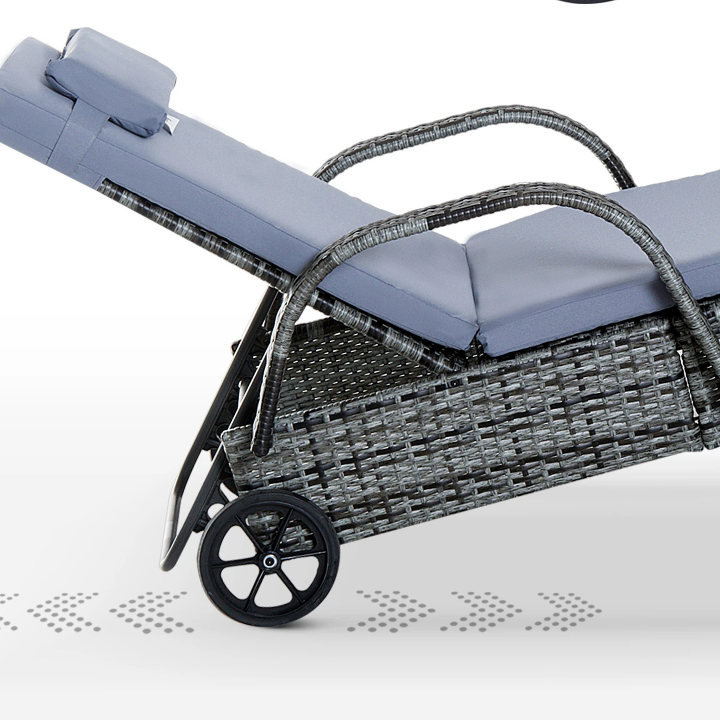 The Marbella 3-Piece Wheeled Sun Lounger Set in Mixed Grey