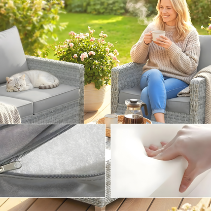 The Milan 4-Piece Conversation Set in Mixed Grey