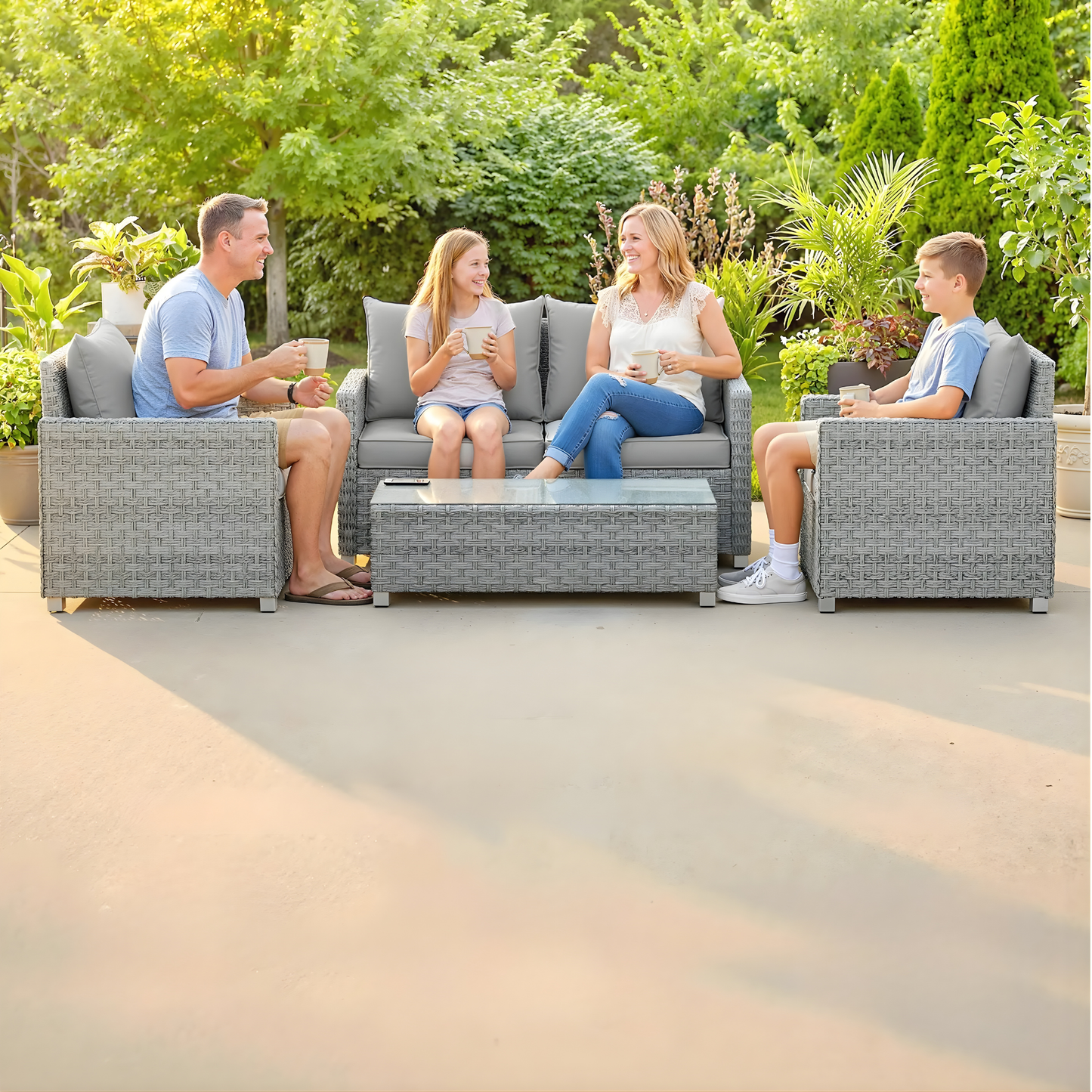 The Milan 4-Piece Conversation Set in Mixed Grey