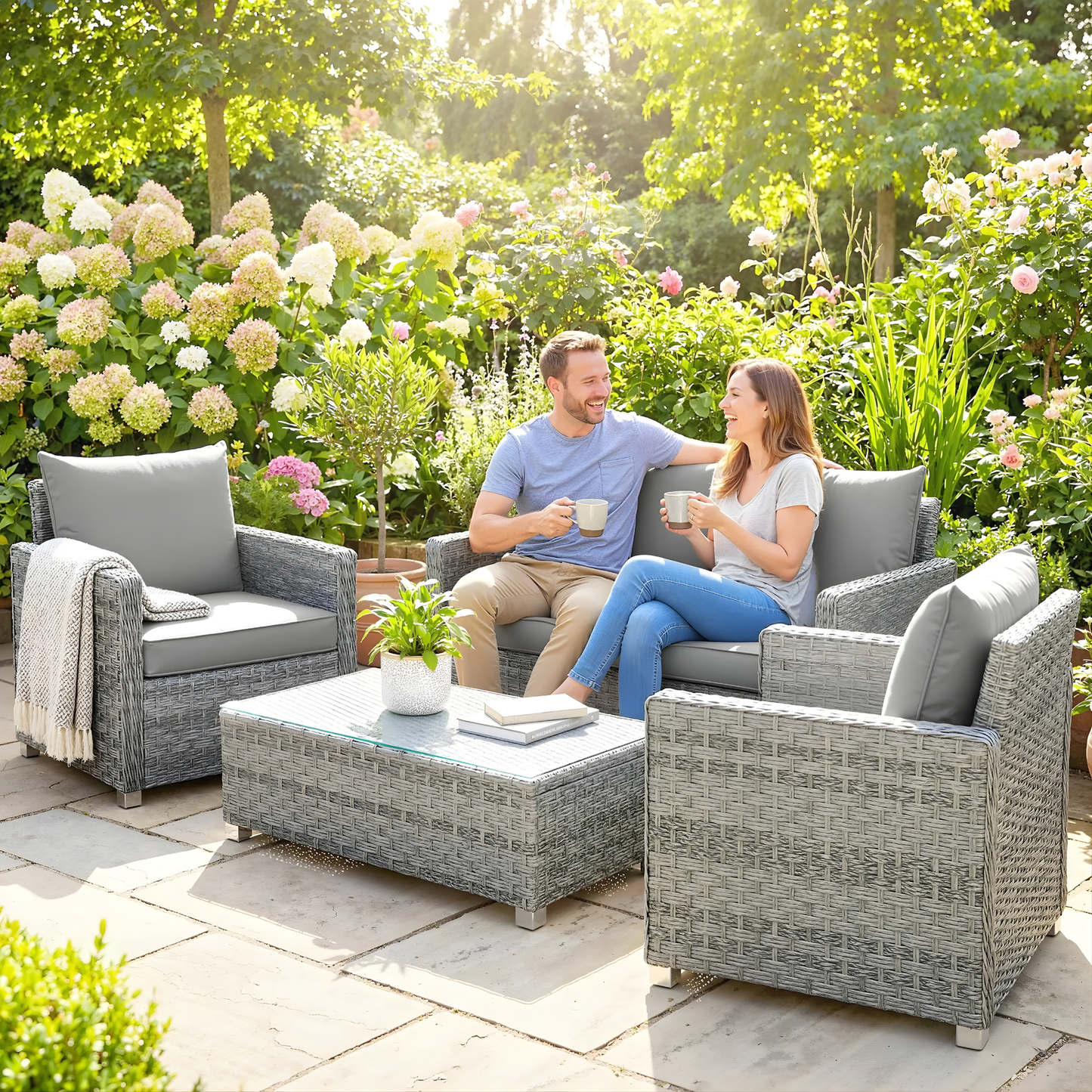 The Milan 4-Piece Conversation Set in Mixed Grey