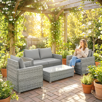 The Milan 4-Piece Conversation Set in Mixed Grey