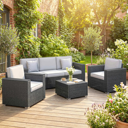 The Milano 5-Seater Dark Grey Lounge Set
