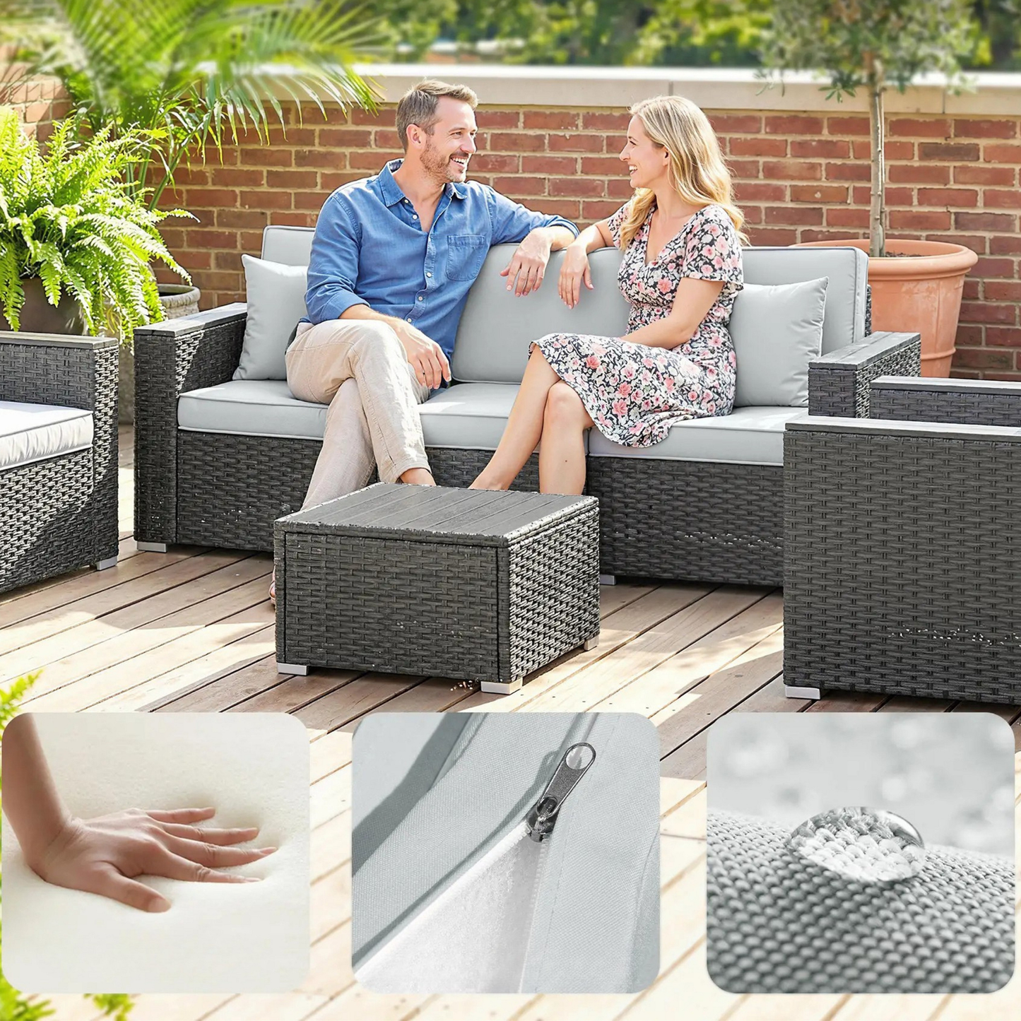 The Milano 5-Seater Dark Grey Lounge Set