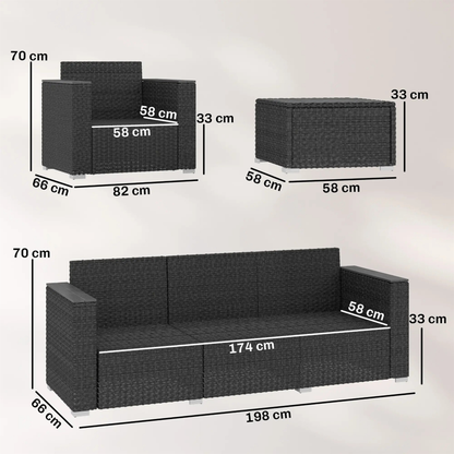 The Milano 5-Seater Dark Grey Lounge Set
