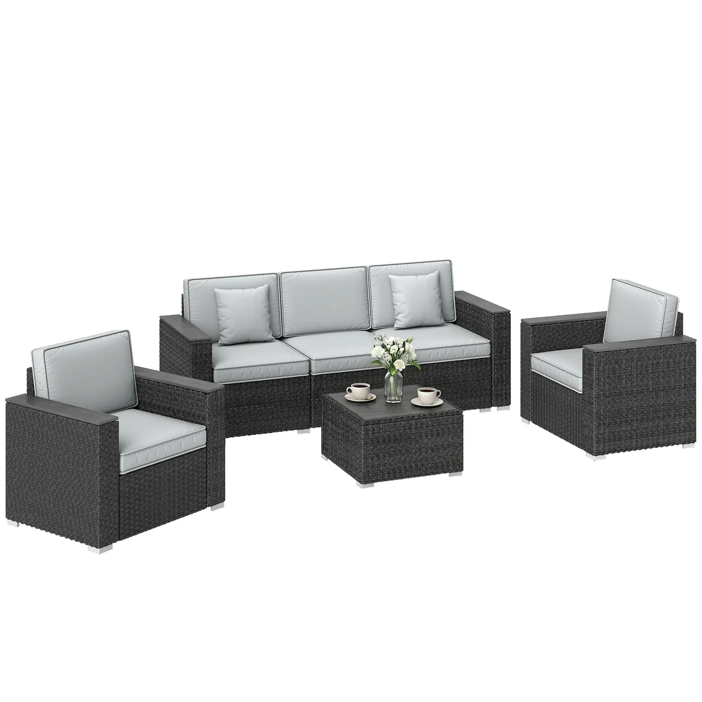 The Milano 5-Seater Dark Grey Lounge Set