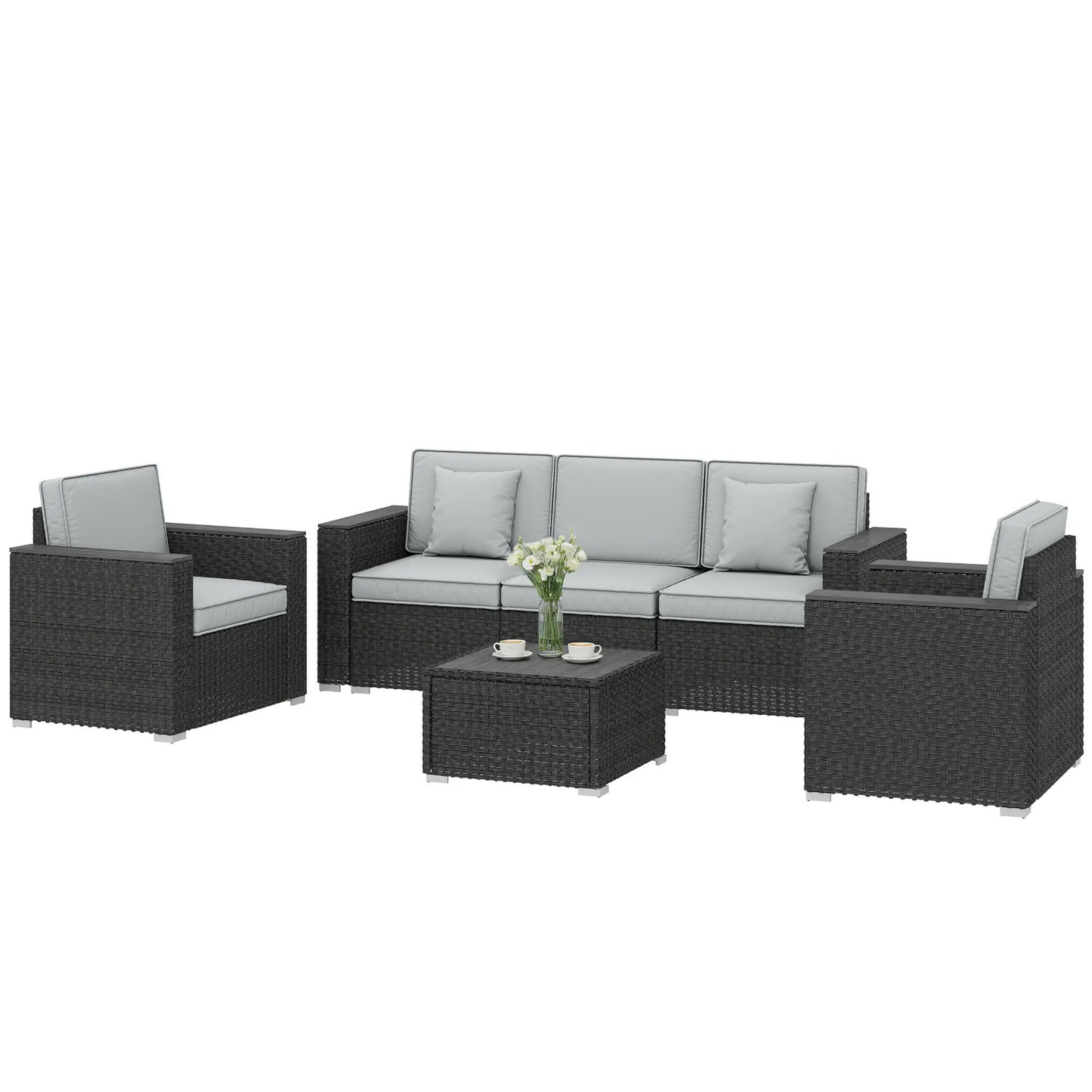 The Milano 5-Seater Dark Grey Lounge Set