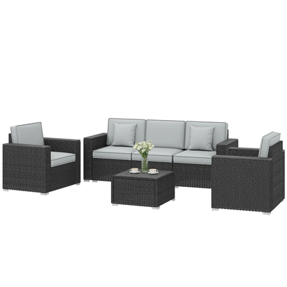 The Milano 5-Seater Dark Grey Lounge Set