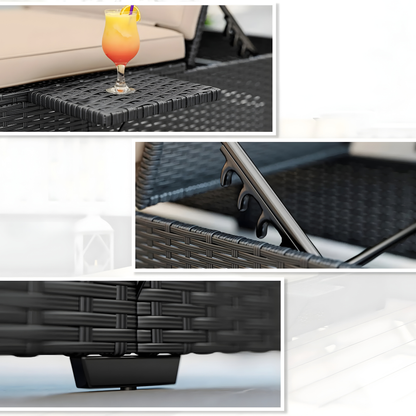 The Milano Stationary Sun Lounger with Integrated Tray