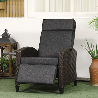The Monaco 2-Piece Reclining Lounger Set in Espresso Brown & Slate Grey