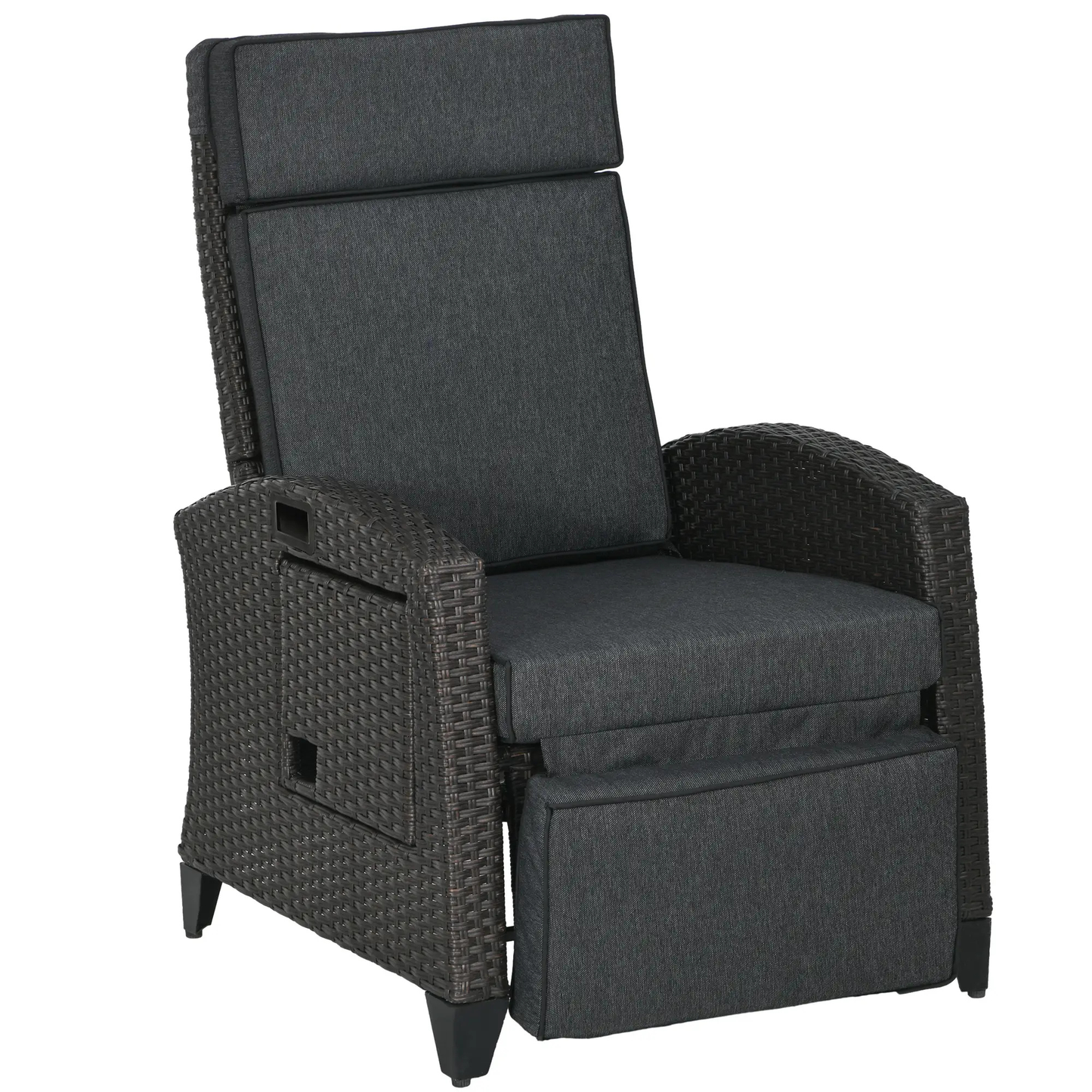 The Monaco 2-Piece Reclining Lounger Set in Espresso Brown & Slate Grey