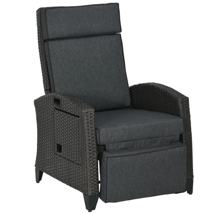 The Monaco 2-Piece Reclining Lounger Set in Espresso Brown & Slate Grey