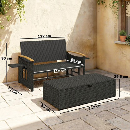The Monaco 3-in-1 Convertible Rattan Storage Daybed
