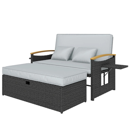 The Monaco 3-in-1 Convertible Rattan Storage Daybed