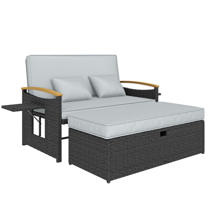 The Monaco 3-in-1 Convertible Rattan Storage Daybed