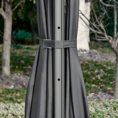 The Monaco 3m Square LED Cantilever Parasol in Charcoal Grey