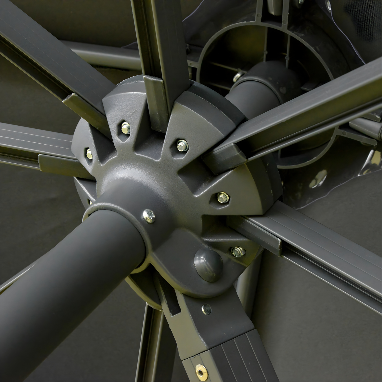 The Monaco 3m Square LED Cantilever Parasol in Charcoal Grey