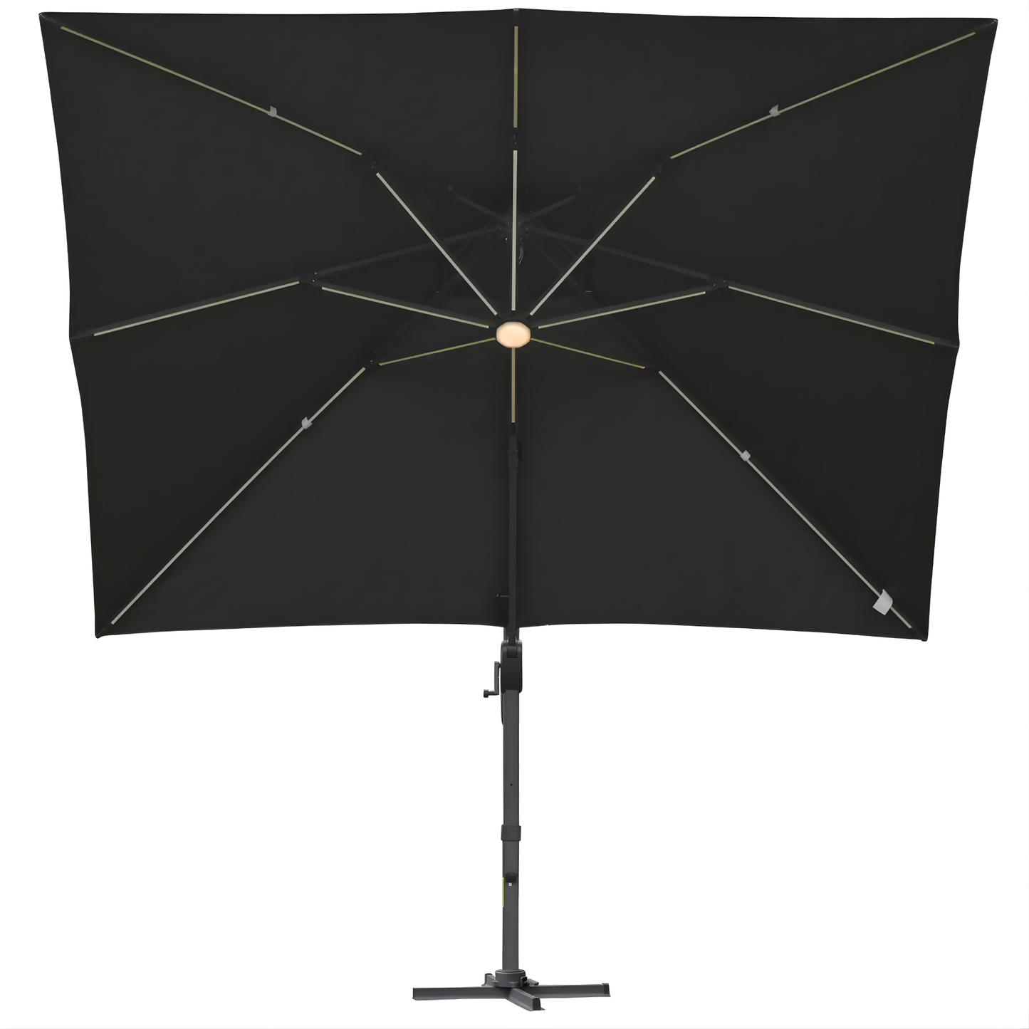 The Monaco 3m Square LED Cantilever Parasol in Charcoal Grey