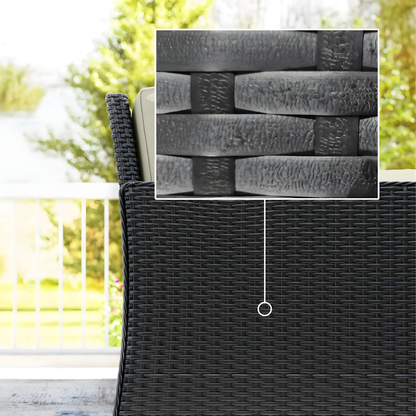 The Monaco 7-Piece Fire Pit Corner Set in Midnight Black & Cream