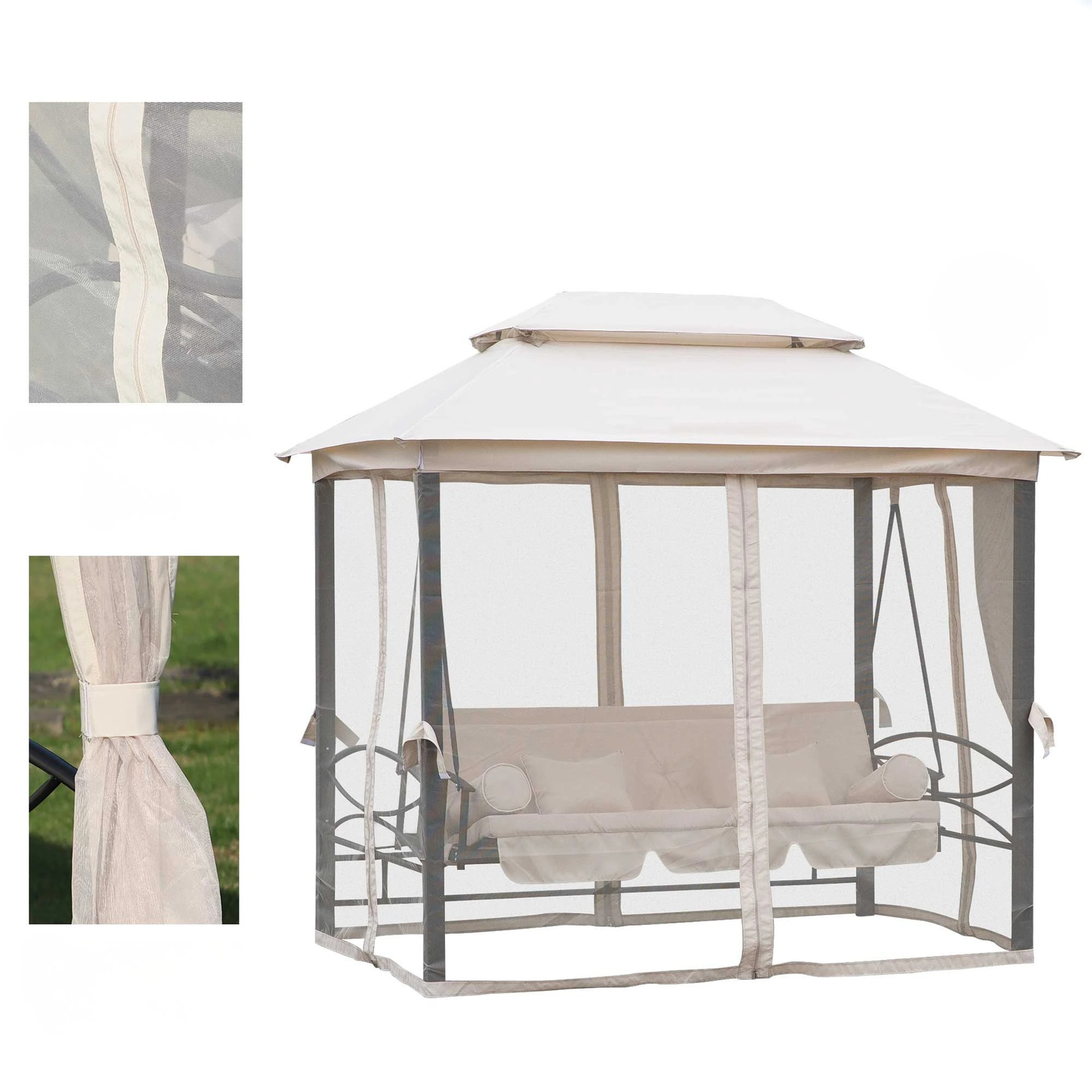 The Portofino Luxury Gazebo Daybed in Cream White