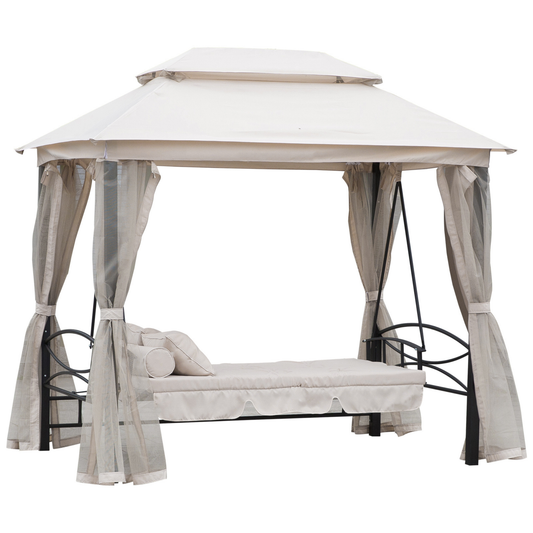 The Portofino Luxury Gazebo Daybed in Cream White