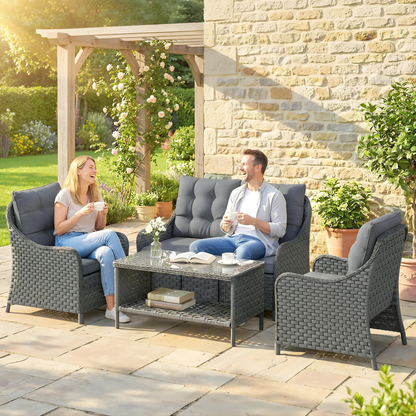 The Richmond 4-Piece Conversation Set in Dark Grey