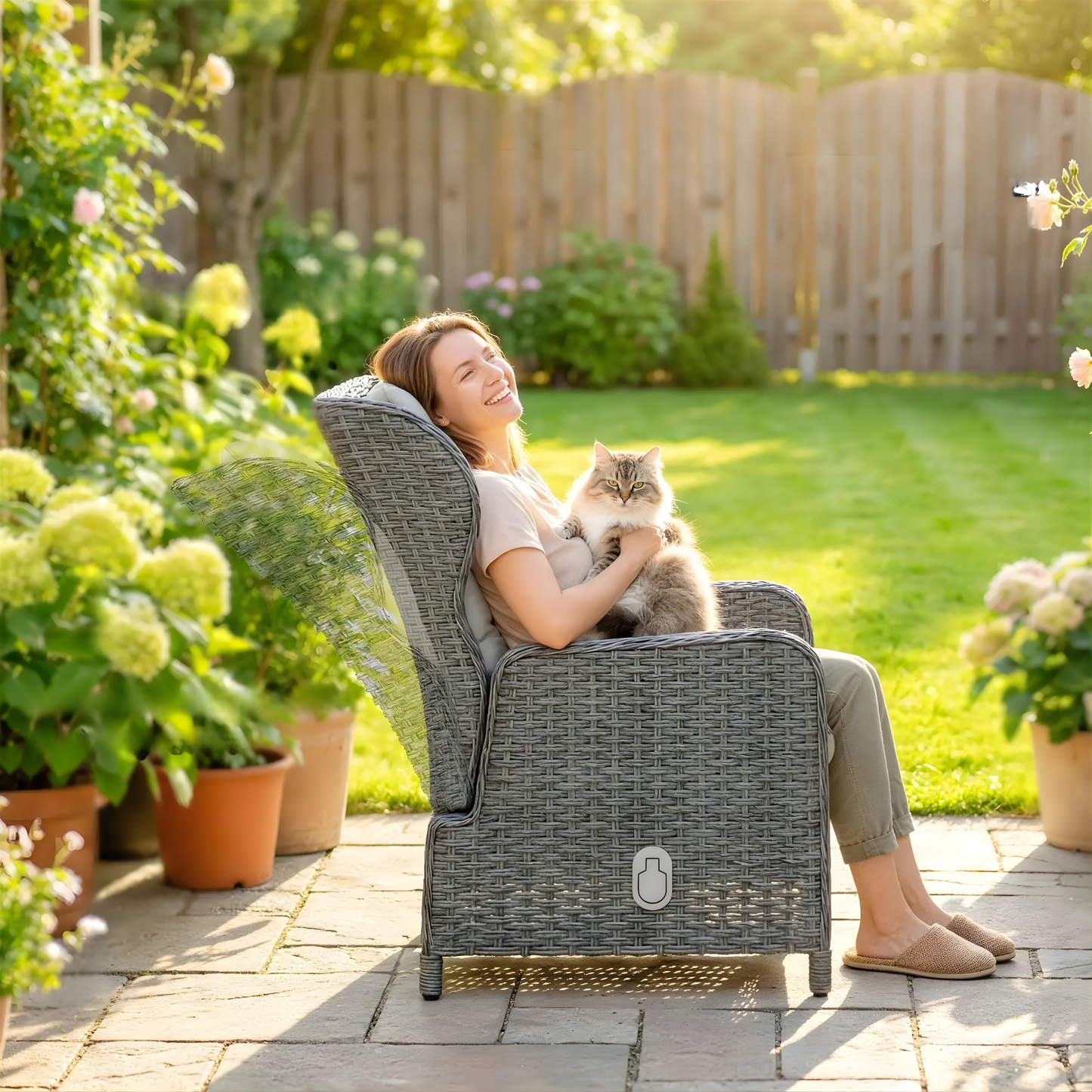 The Salcombe 5-Piece Reclining Companion Set in Pebble Grey & Soft Cream