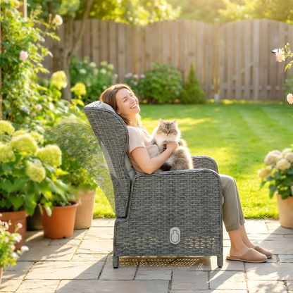 The Salcombe 5-Piece Reclining Companion Set in Pebble Grey & Soft Cream