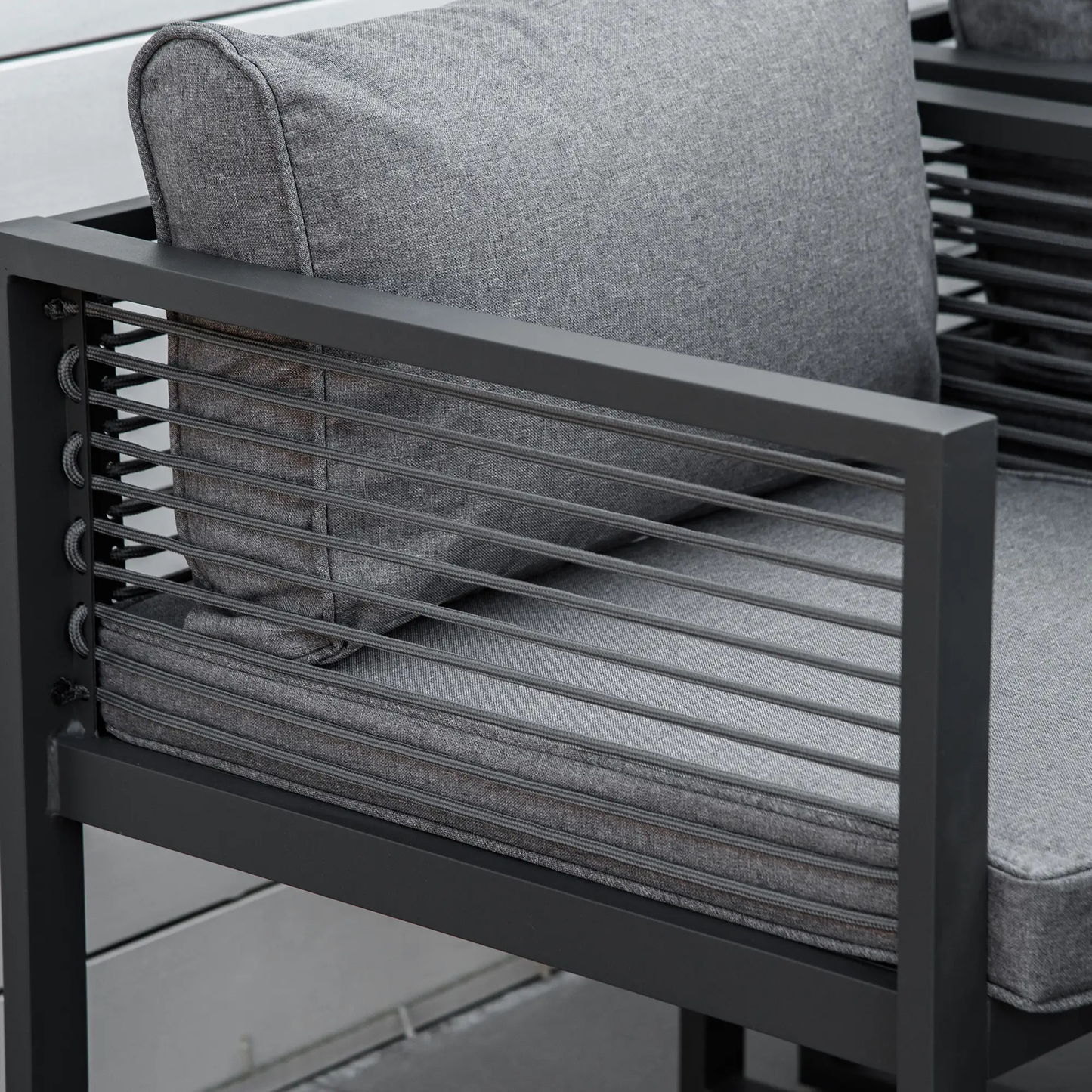 The Siena 9-Piece Architectural Cube Dining Set in Slate Grey
