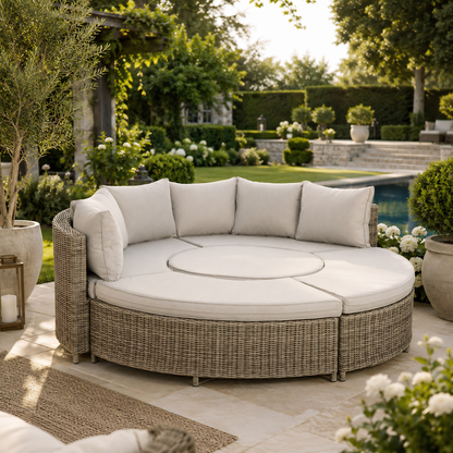 The Sorrento 5-Piece Aluminium & Rattan Transforming Daybed