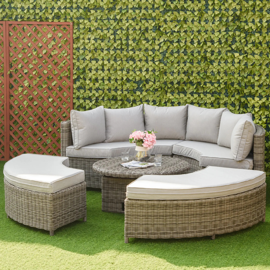 The Sorrento 5-Piece Aluminium & Rattan Transforming Daybed